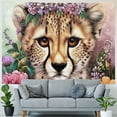 thumbnail image 4 of Orinice Cheetah Flowers Artist Tapestry Wall Hanging Unique Style Graphic Tapestries Home Wall Decor Art for Living Room Bedroom Apartment Farmhouse Dorm Wall Art Tapestry Wall Hanging 50x40inch, 4 of 6