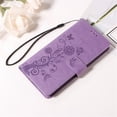 thumbnail image 7 of For Google Pixel 9 Pro 6.3 inch Embossed Butterfly Flowers With Card Slots And A Cash Compartment Shockproof Kickstand Flip Leather Phone Case For Women,Purple,For Google Pixel 9 Pro, 7 of 7