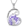 thumbnail image 1 of Juwaliy Collar Madre E Hija Plata de Ley 925 Corazón Morado Alejandrita Piedra de Nacimiento de Junio Dije Joyería Mujer Navidad Mother's Day Regalo para Mamá, 1 of 6