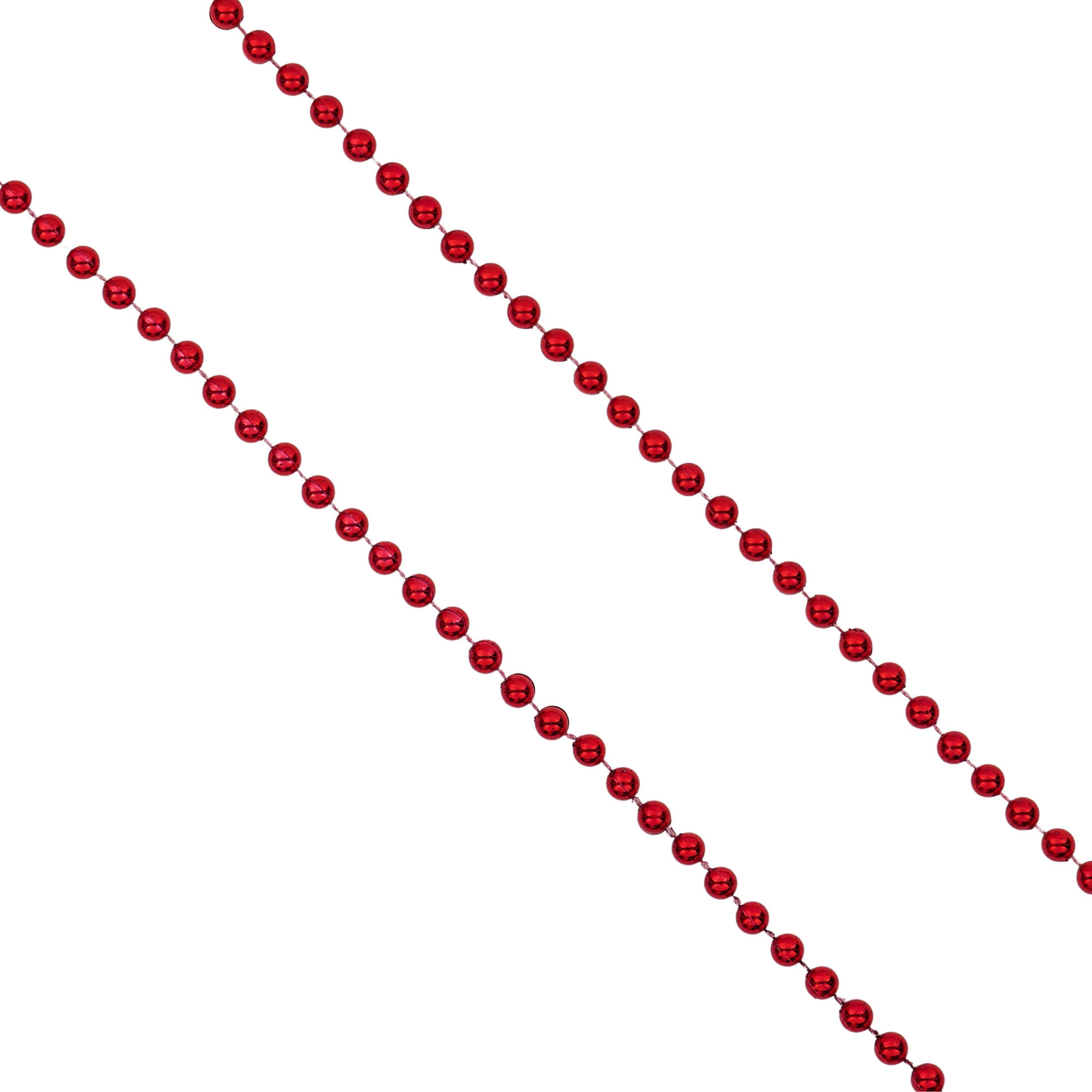 Plastic Metallic Bead Christmas Garland, Red, 18', by Holiday Time