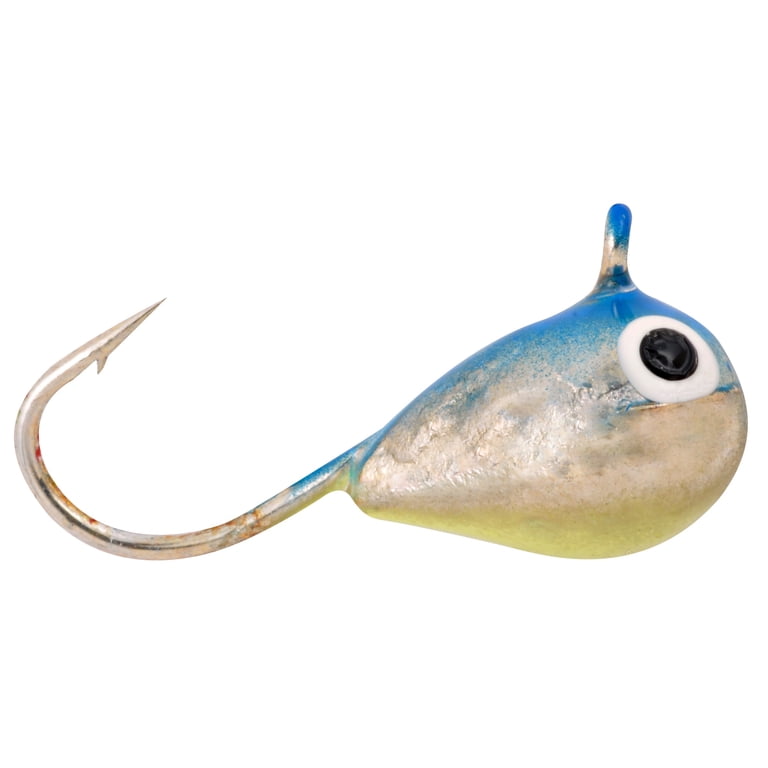 blue ice fishing lures Celsius Tungsten Stunner Jig Ice Fishing Hook, Glow Silver/Blue, 1/26 oz