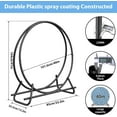 thumbnail image 4 of 40 Inch Metal  Firewood Rack Circle - Black Steel Log Holder for Indoor and Outdoor Use,Firewood Storage Organizer for Fireplace, Patio, or Backyard (3.3 FT Diameter Rack), 4 of 6