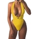 thumbnail image 1 of Traje de baño de una pieza con escote en V profundo y cintura alta con múltiples posiciones y vendaje para mujer, 1 of 6