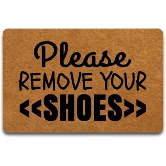 Doormat Please Remove Your Shoes Indoor Outdooring Rug Non Slip Door Mat Entry Front Floor Mat Funny Home Decor 17x30 Inch.
