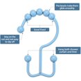 thumbnail image 5 of Shower Curtain Hooks, Rust Proof Shower Curtain Rings for Bathroom, Durable Metal Double Glide Shower Hooks Hangers for Bathroom Shower Rods Curtains, Set of 12 Hooks - Blue, 5 of 5