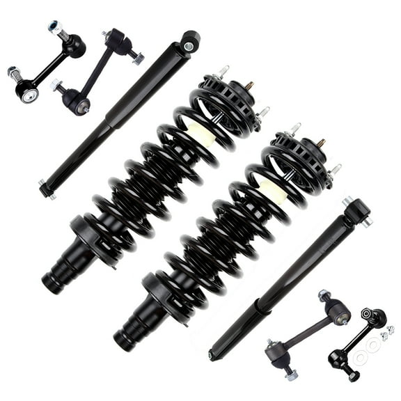 CCIYU Suspension Kit Fits 04 05 06 07 for Buick Rainier, 04 05 06 07 for Chevrolet Trailblazer Includes Strut Spring Assembly, Rear Shock Absorber, Stabilizer Bar Link, Stabilizer Bar Link Kit