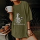 thumbnail image 2 of Moda Mujer Damas Cayó Hombro Mangas Impresión suelta Manga corta Top Pullover Tops Pompotops hfajkhk141676, 2 of 8