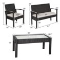 thumbnail image 2 of Gymax 8PCS Woven Rattan Table Chair Set Gargen Sofa Unit w/ Cushioned Seat Patio Furniture, 2 of 10