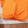 thumbnail image 7 of Gubotare Girls Outfit Toddler Girls Short Sleeve Ruffles Ribbed T Shirt Tops Shorts Outfits Kids Girls Outfits 9T 10T (Orange,9-10 Years), 7 of 7