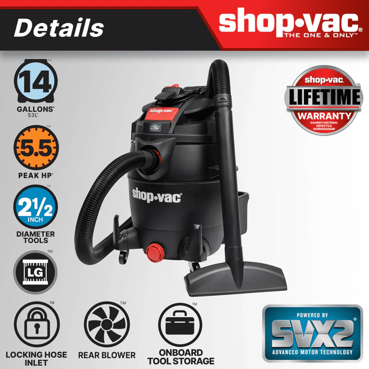 Shop-Vac 14 Gallon 5.5 Peak HP Wet/Dry Utility Vacuum