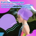 thumbnail image 4 of Vvinca Swim Cap Kids for Long Hair Braids Curly, 2 Pack Silicone Waterproof Swimming Caps for Toddler Girls Boys Age 3-8 Keep Hair Dry Pool Water Swim Hats, 4 of 8