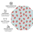 thumbnail image 3 of Honeii Hand Drawn Strawberry print Leather Coaster Set of 4, ideal for safeguarding your furniture from drinks spills and effortless cleanup-Octagon, 3 of 6