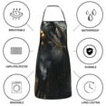 thumbnail image 6 of Easygdp Black And Gold White Horse Apron Waterdrop Resistant with 2 Pockets,Oil Resistant Cooking Kitchen Chef Apron for Women Men, 6 of 7