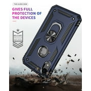 ULAK iPhone XR Case with Ring Holder, Heavy Duty Shockproof Kickstand Phone Case for Apple iPhone Xr for Men Boys Kids, Blue