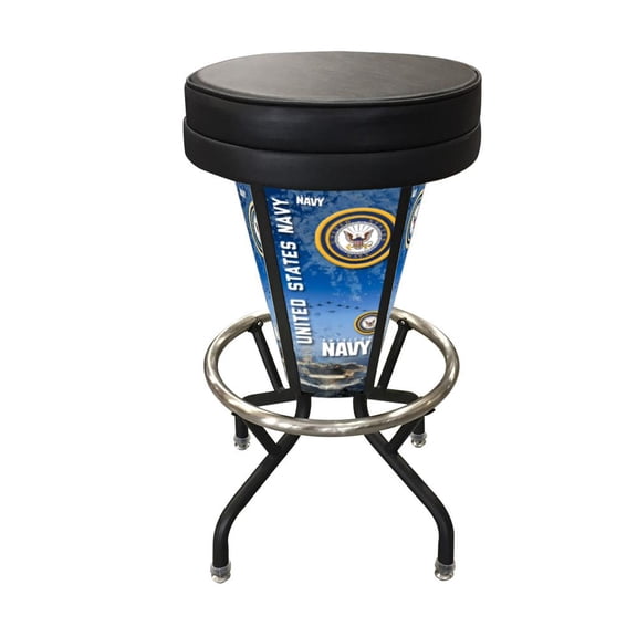 Holland L5000 US Navy 30" LED Lighted Bar Stool - Black