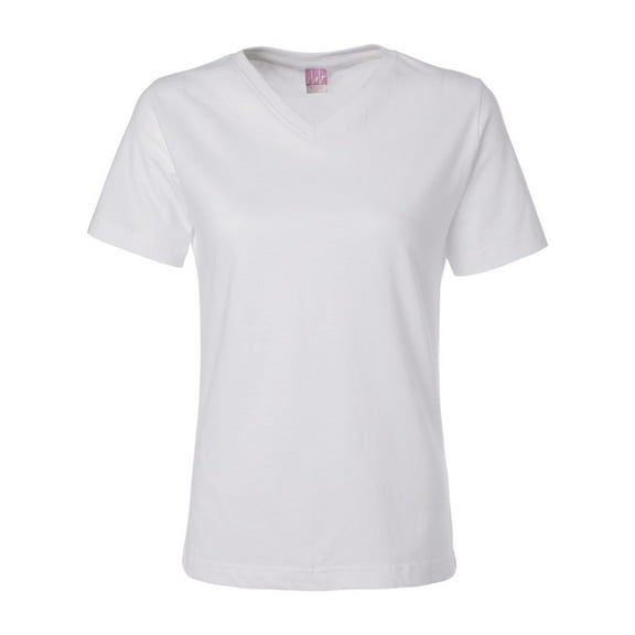 LAT L-3587 T-Shirt Women's Short Sleeve Combed Ringspun V-Neck