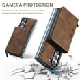 thumbnail image 5 of SaniMore Case for Samsung Galaxy Z Fold 5 7.6" 2023, PU Leather Case Detachable Magnetic Zipper Wallet Card Slots Kickstand Wireless Charging Anti-drop Shockproof 360°Protection Cover, Brown, 5 of 8