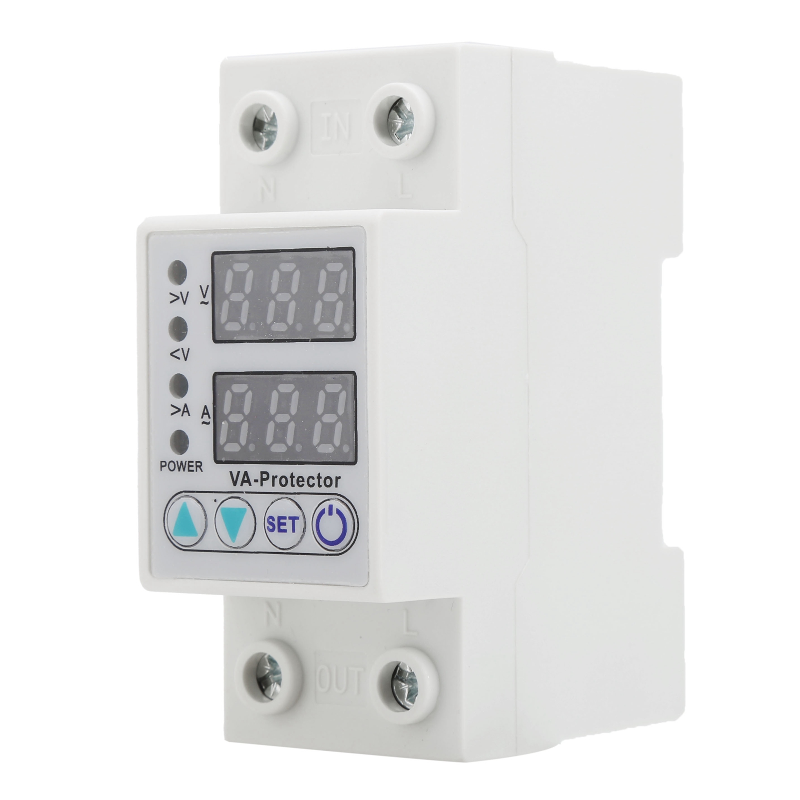 VA63A Overvoltage Undervoltage Protector LED Dual Display SelfReset Current Protector AC 220V