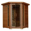 HeatWave Whistler 4-Person Cedar Corner Infrared Sauna with 10 Carbon Heaters