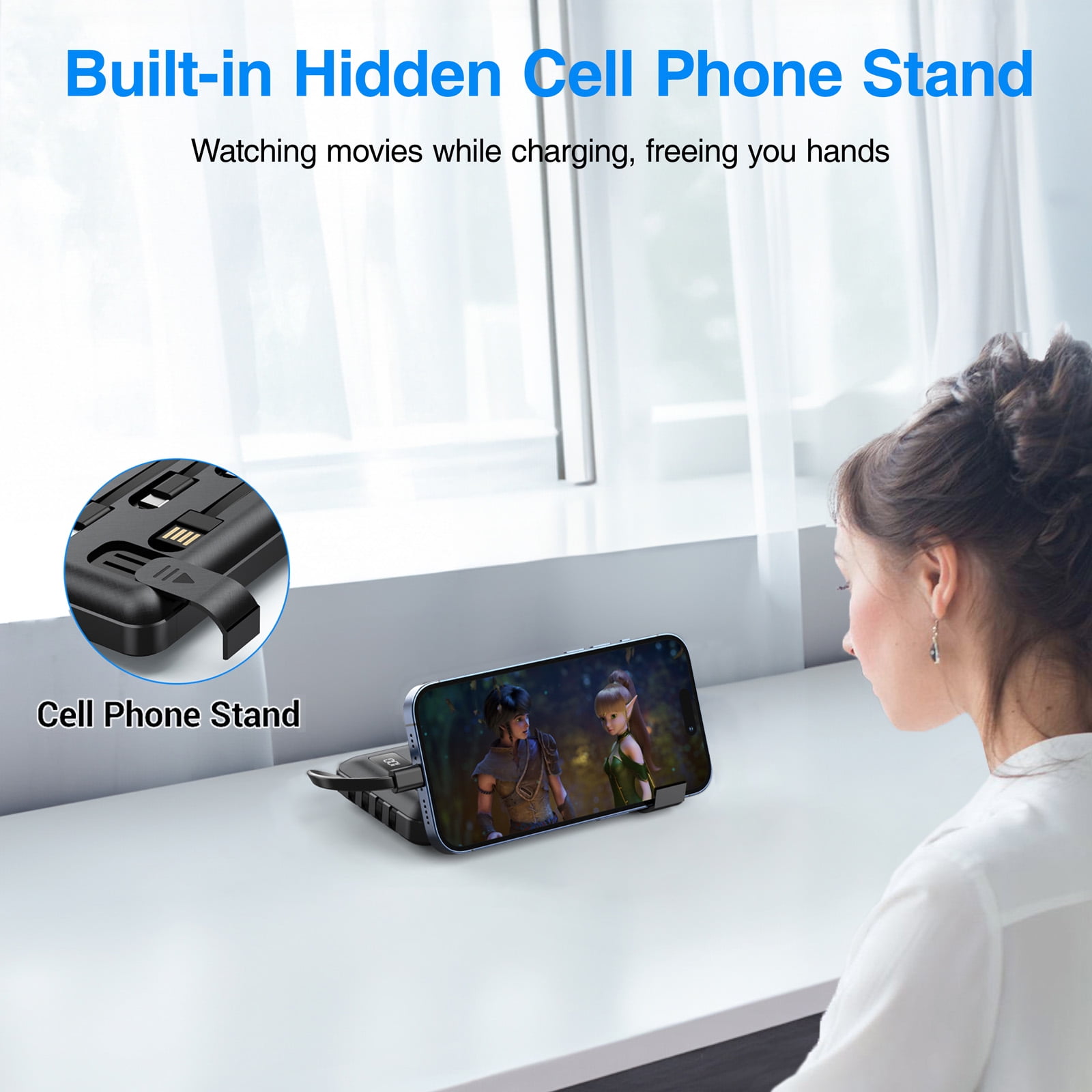 JIUMESS 20000mAh Power Bank With Built-In Cables photo 4