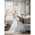 thumbnail image 4 of Sheer Curtains 63 Inch Length, Spring Flowers Semi Sheer Curtains Light Filtering Window Treatment, Vintage Floral Leaves Birds Farmhouse Plaid Privacy Voile Drapes for Living Room 52x63 Inch, 4 of 7