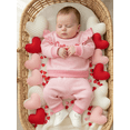 thumbnail image 6 of BemeyourBBs Toddler Baby Girl Valentines Day Outfits Cute Girls Fall Winter Spring Clothes Sweatsuit Love Letters Embroidery Ruffle Long Sleeve Sweatshirt with Pants Set, 6 of 9
