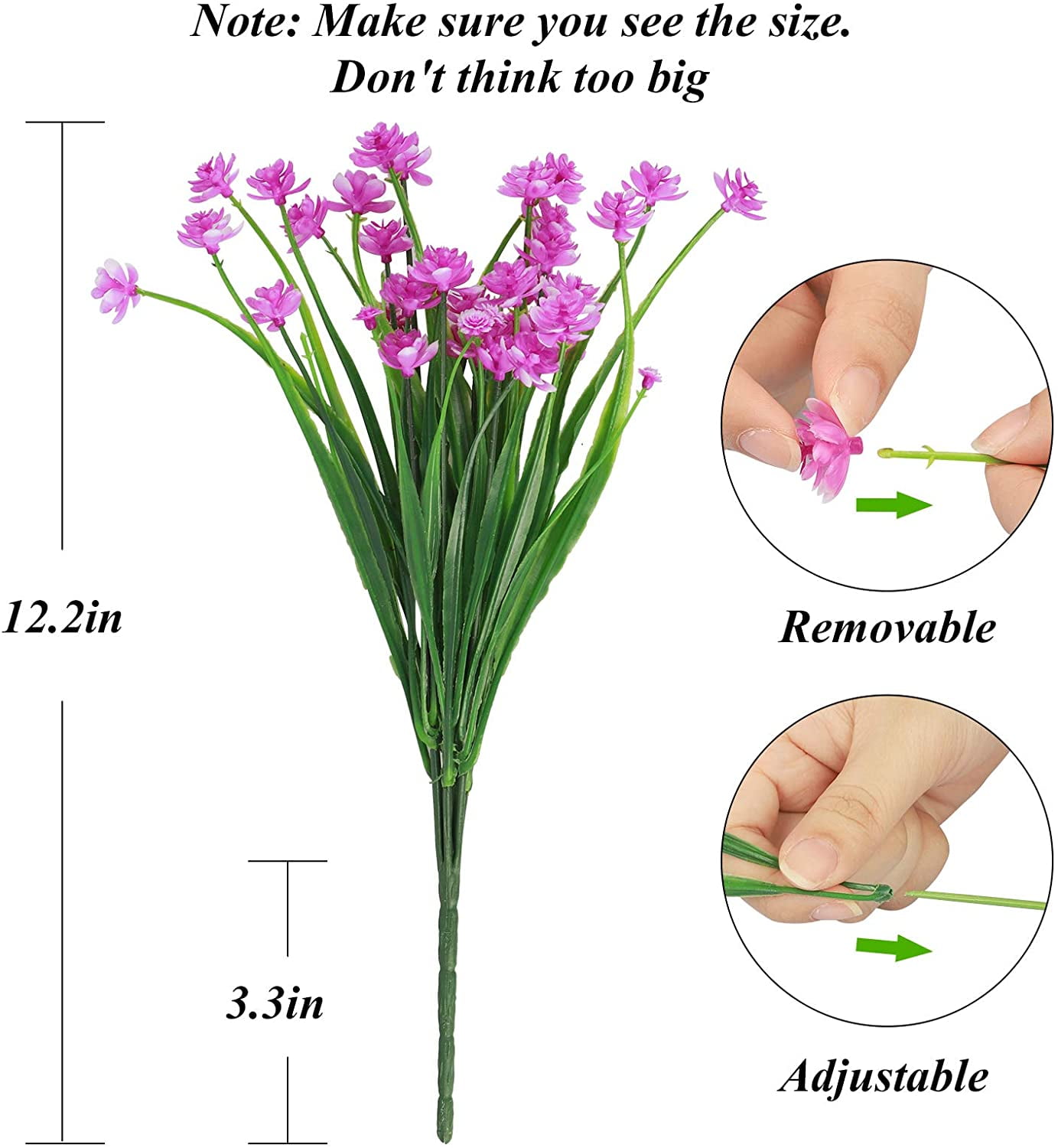 Sinhoon Artificial Daffodils Flowers 10 Bundles Flowers Stems UV Resistant No Fade Bouquet Indoor Outdoor Home Garden Decora