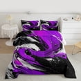 thumbnail image 2 of Feelyou Adult Modern Stripes Bedding Comforter Set, Black Purple Geometric Twin Comforter Sets, Abstract Stripe Ombre Reversible Bedding Set, Super Cozy Room Decor, 2-Piece, 2 of 8