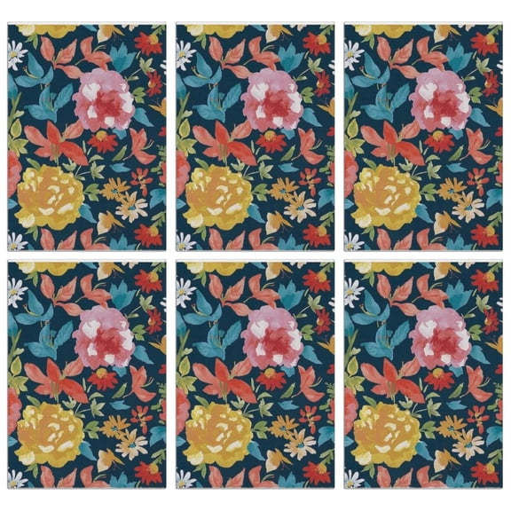 6 Pcs Funny Kitchen Towels,Pioneer Flower Floral Print Pattern Microfiber Dish Towels,Kitchen Tea Towels,Kitchen Towel Set (18" X 26")