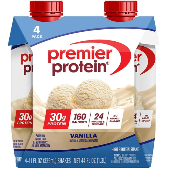 Premier Protein Shake, Vanilla, 30g Protein, 11 fl oz, 4 Ct