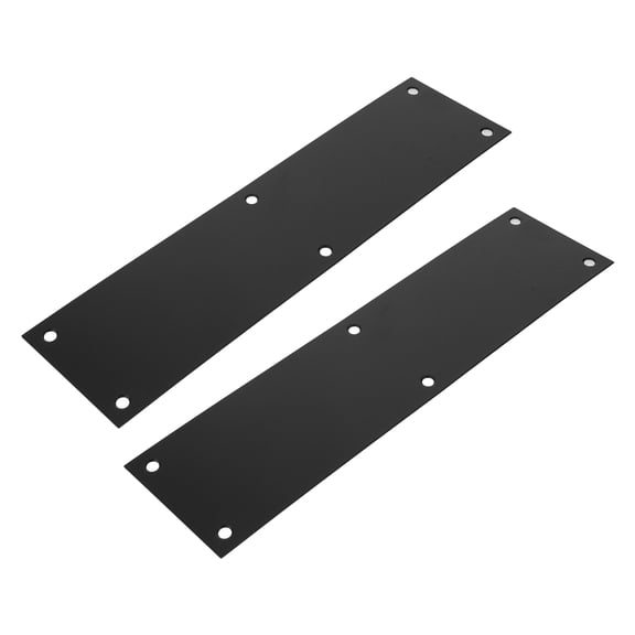 DEEPCRAFF 2-Pack Heavy Duty Black Stainless Steel Door Kick Plates Metal Protector Panels for Home and Commercial Use