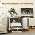 thumbnail image 4 of PawHut Cat Litter Box Enclosure, Hidden Litter Box Furniture with Tall Legs, 4 of 10