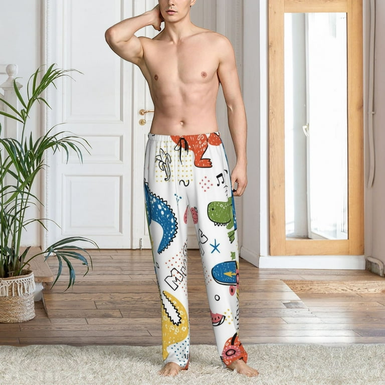 Junzan Men S Pajama Pants Dinosaur Sleepwear Pants Pj Bottoms