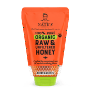 Nature Nate's Organic Honey: 100% Pure, Raw, and Unfiltered Honey Pouch, 14 fl oz Gluten-Free Honey