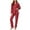 Red, variant on ShomPort 2 Piece Sleepwear for Womens Polka Dot Printed Long Sleeve Button Up Lapel Loungewear Soft Casual Chest Pocket Pajamas