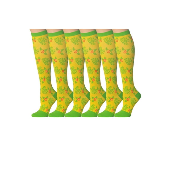 Ronnox Women's 3 Or 6-Pairs Colorful Patterned Knee High Graduated Compression Socks