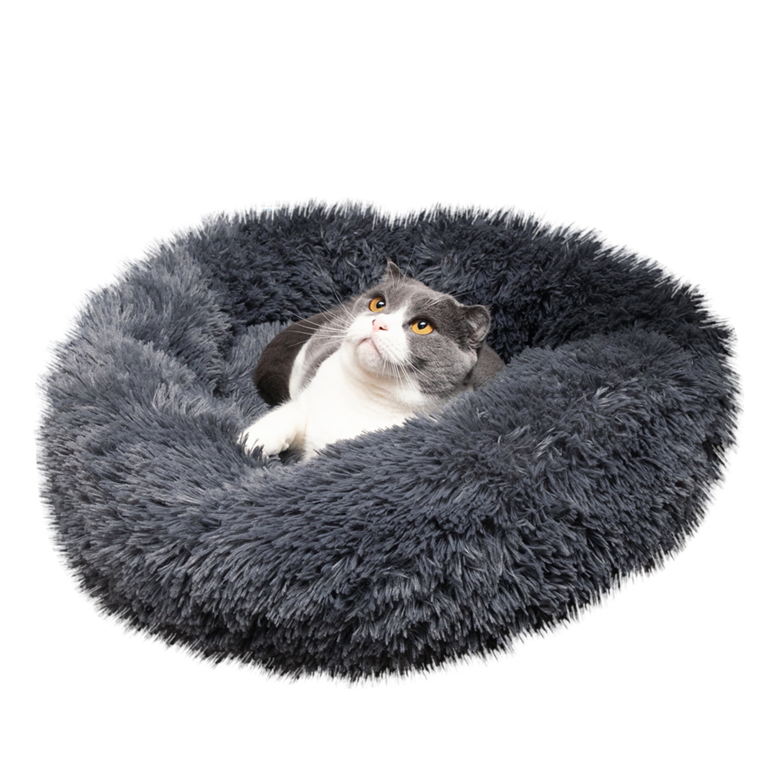 Modern Soft Plush Round Pet Bed for Cats or Small Dogs,Mini Pet Bed Self Warming Snooze Sleeping