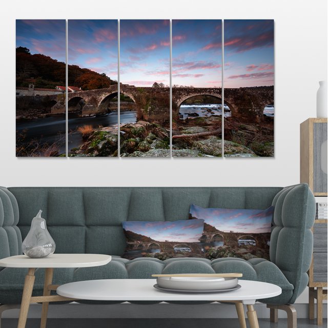 Old Roman Bridge in Spain - Landscape Photo Canvas Art Print
