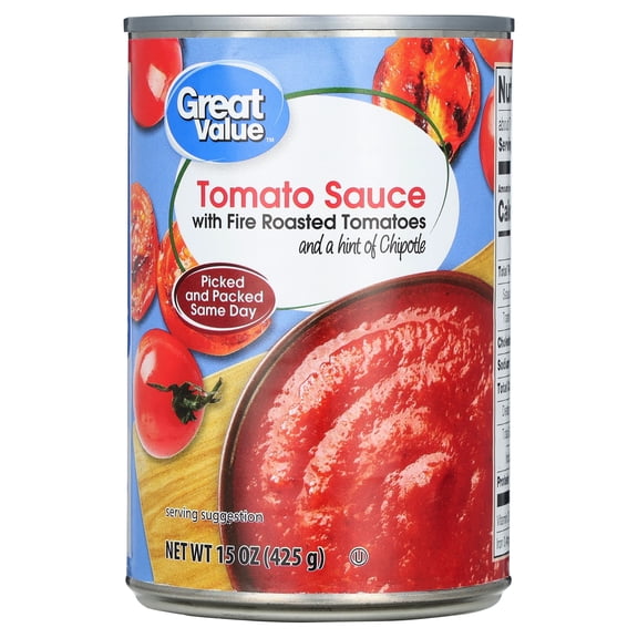 Great Value Tomato Sauce with Fire Roasted Tomatoes, 15 oz