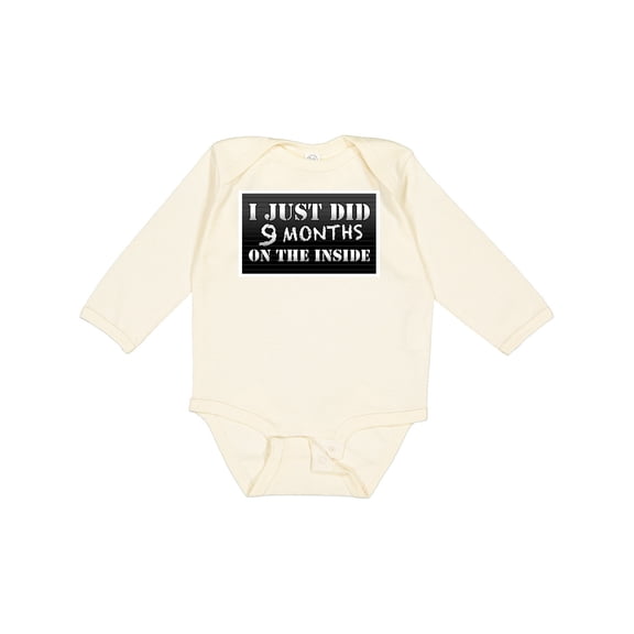 Inktastic 9 Months on the Inside Boys or Girls Long Sleeve Baby Bodysuit