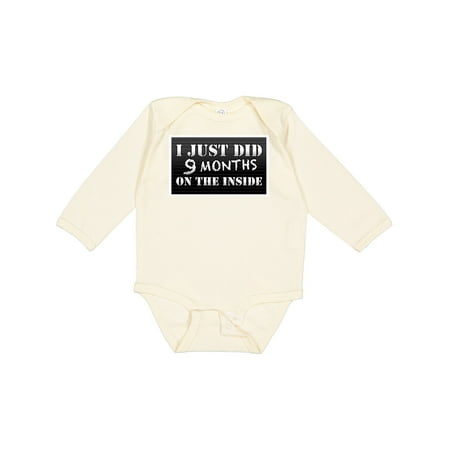 

Inktastic 9 Months on the Inside Gift Baby Boy or Baby Girl Long Sleeve Bodysuit