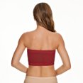 thumbnail image 4 of MINZON Women No Padded Bandeau Bra Wire Strapless Convertible Bralettes Basic Layer Top Bra Wine + 3XL, 4 of 7