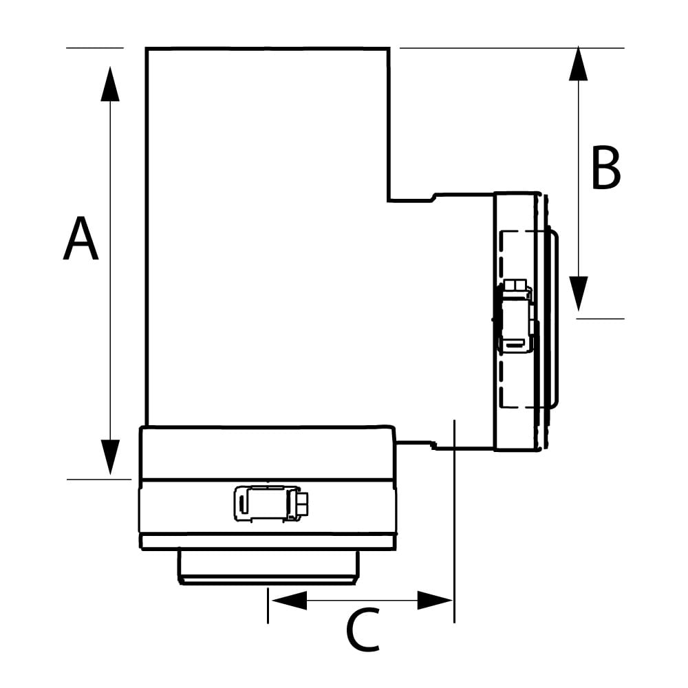 Duravent W2-T4 4" Double Wall Standard Tee From The Fasnseal Series - Stainless Steel