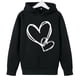 thumbnail image 4 of Sudadera con capucha y estampado de corazón de San Valentín, sudadera de manga larga para niños y niñas, chaqueta para niñas de talla mediana y grande., 4 of 7