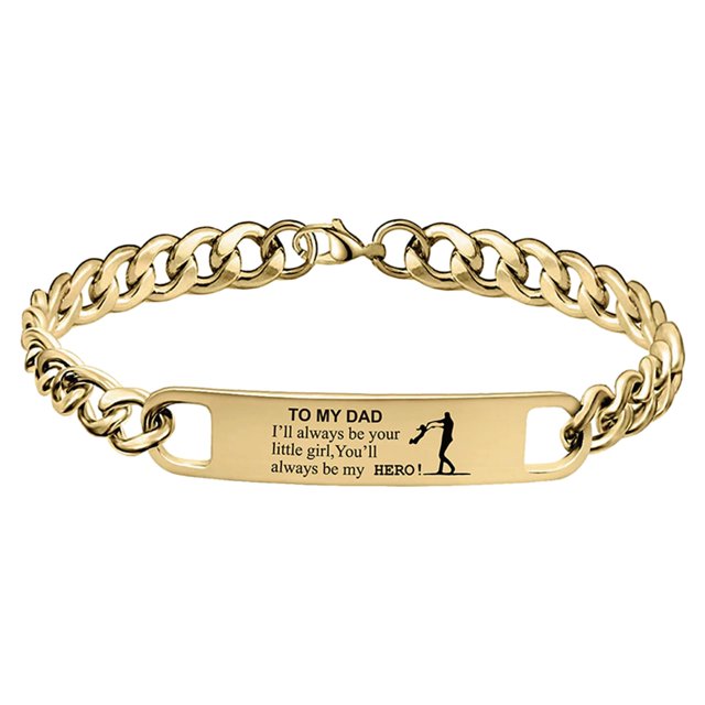 Pulsera de cadena de eslabones Pulsera de eslabones Brazalete Hip Hop Joyería Pulsera del día para Navidad Día de Acción de Gracias oro
