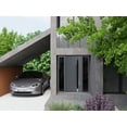 thumbnail image 3 of Front Exterior Prehung Steel Door / Ronex 1011 Grey / 2 Side Exterior Windows Sidelites/ Stainless Inserts Entry Metal Modern Painted W16+36+16" x H80" Left hand Inswing, 3 of 5
