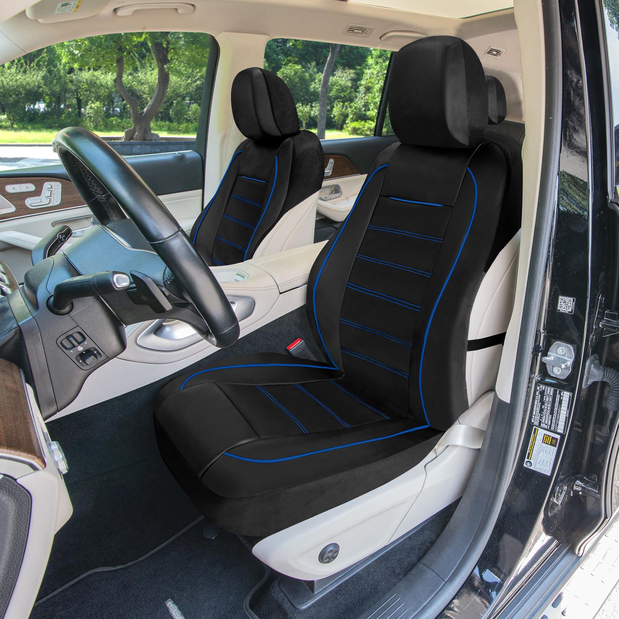 Universal Fit Car Seat Cover – Full Set of Automotive Car Seat Covers, Premier Leatherette Seat Covers, Water-resistant Seat Protector for Cars, Trucks, SUVs and Vans