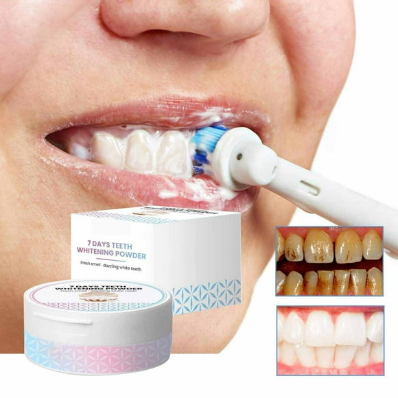 Polvo blanqueador de dientes con enzimas refrescantes Polvo blanqueador de dientes para limpieza bucal Un dentífrico