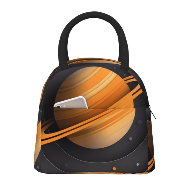 Balery Solar System Paper Art Bolsa de Almuerzo para Mujeres, Caja de Almuerzo, Bolsa de Almuerzo Pequeña Impermeable, Tote de Almuerzo Reutilizable con Gran Capacidad