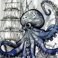 thumbnail image 6 of Orinice Octopus Ship Compass Round Table Cover Stain Resistant Washable Indoor Outdoor Tablecloth Kitchen Dining Wedding Parties 100% Polyester Fiber 46-50, 6 of 8